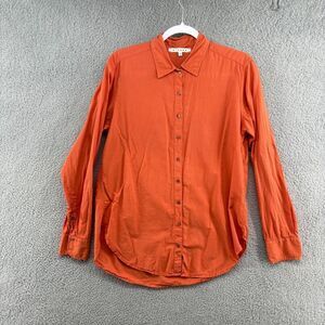 Xirena Beau Shirt Button Front Blouse Cotton Orange size XS Oversized